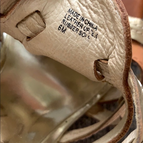 🟢 Michael Kors tan Gold Sandals Heels - Picture 8 of 8